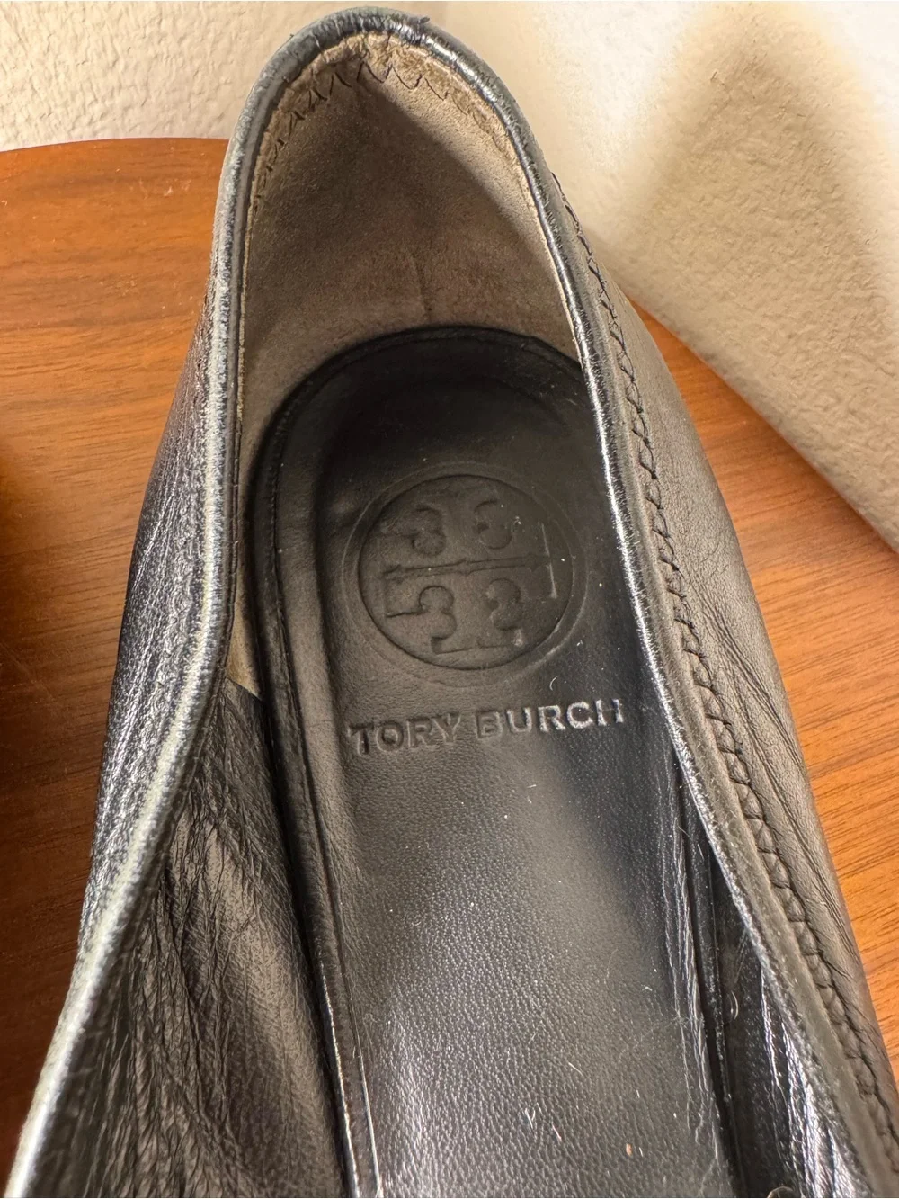 Tory Burch Black Leather Ballet Flats Size 7